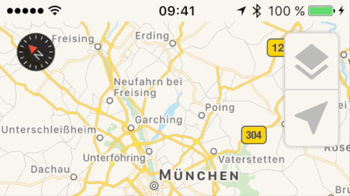 Animated custom compass position on a MKMapView
